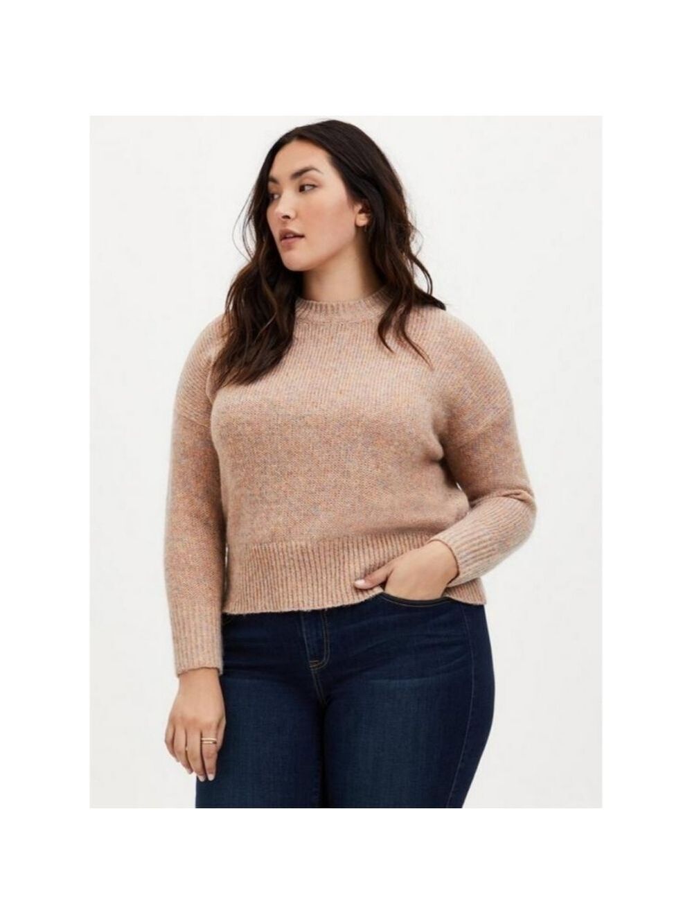 Torrid Shimmer Wool Blend Pullover Drop Shoulder Sweater